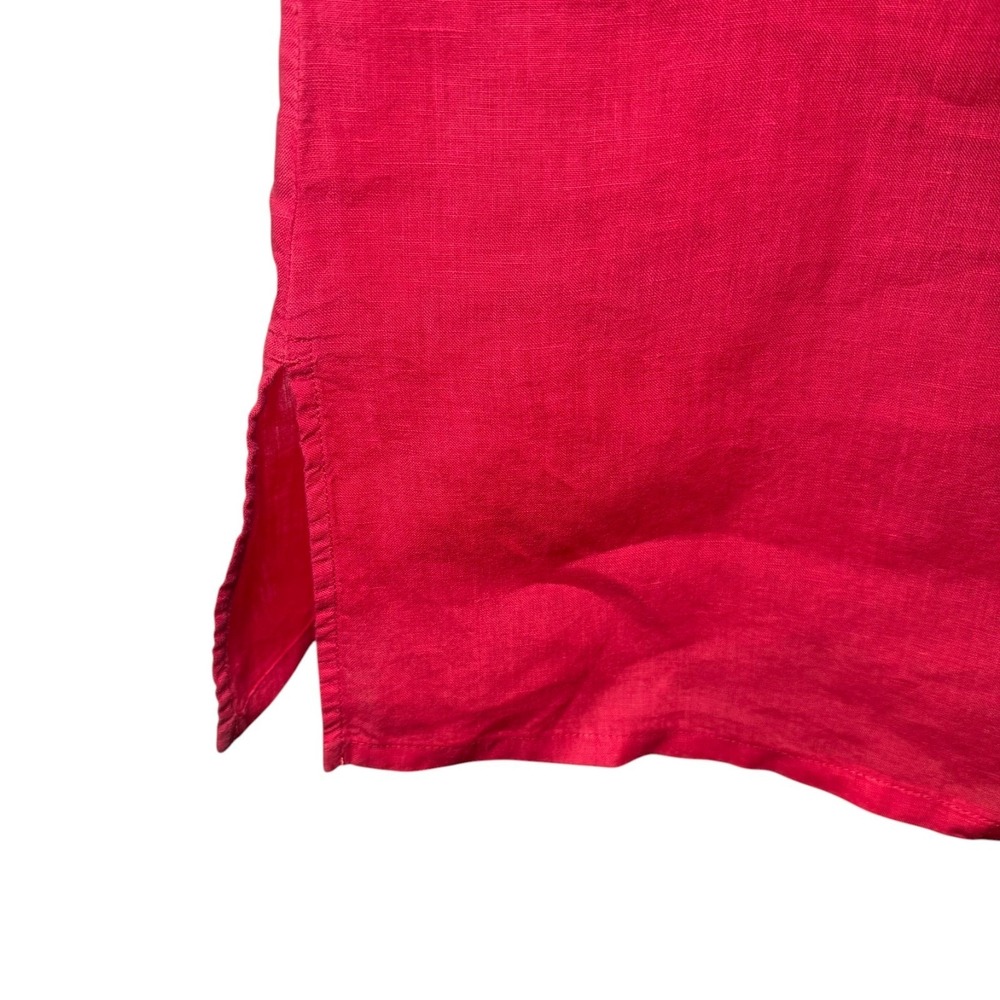 Eileen Fisher Fuchsia Organic Linen Shell Top Sleeveless Tunic Side Slits Size S - Picture 5 of 7